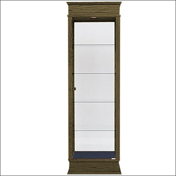 Classic Real Wood Rectangle Tower Showcase - Multiple Finish Options - 1
