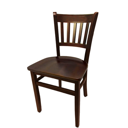 Vertical Back Solid Wood Dining Chair – European Beech Frame with Vinyl or Wood Seat
