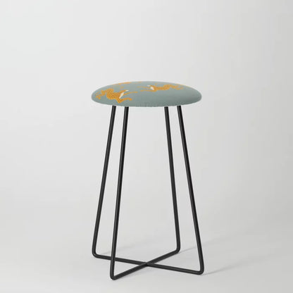 Vertical Stripes Pink and Black Bar Stool by Tony Magner with black steel legs – artistic retro stool ideal for boutique hotels, restaurants, and modern café interiors