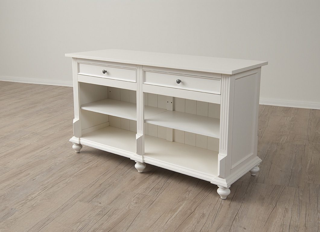 White finish option showing a smooth painted wood surface used on the Vintage Back Cash Wrap.
