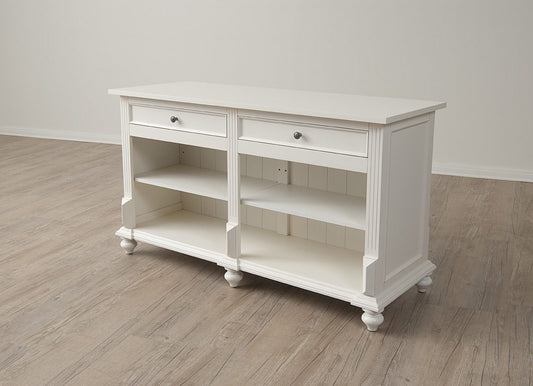 White finish option showing a smooth painted wood surface used on the Vintage Back Cash Wrap.