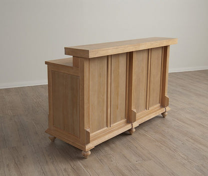 Distressed pine finish option showing a rustic woodgrain surface used on the Vintage Two-Tier Retail Counter.