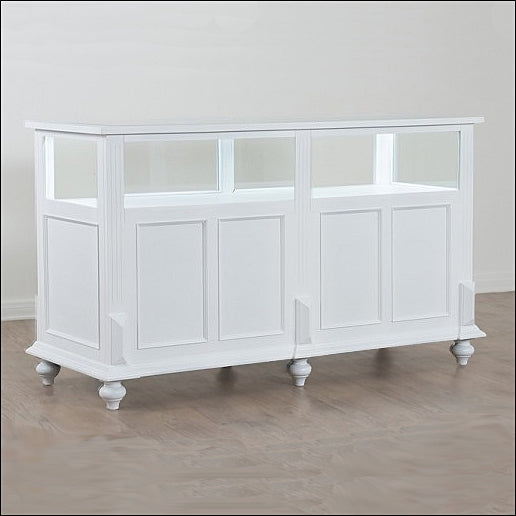 Vintage Showcase with LED Light & Storage - Antique White - 1