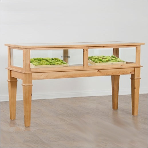 Vintage Showcase with Legs - Distressed Pine - 1