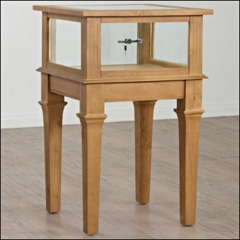 Vintage Stand Showcase with Lock - Distressed Pine - 1