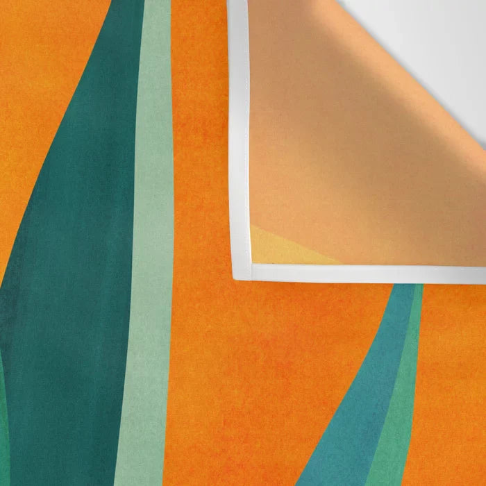 Detailed close-up of West Coast Sunset With Agave wall tapestry showing soft fabric texture and vivid color printing.