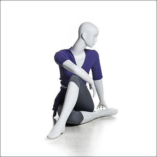 White Yoga Mannequin Display - Half Lord of Fishes Pose - 1