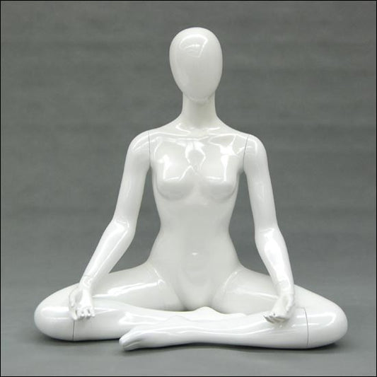 White Yoga Mannequin Display - Sitting Lotus Pose - 1