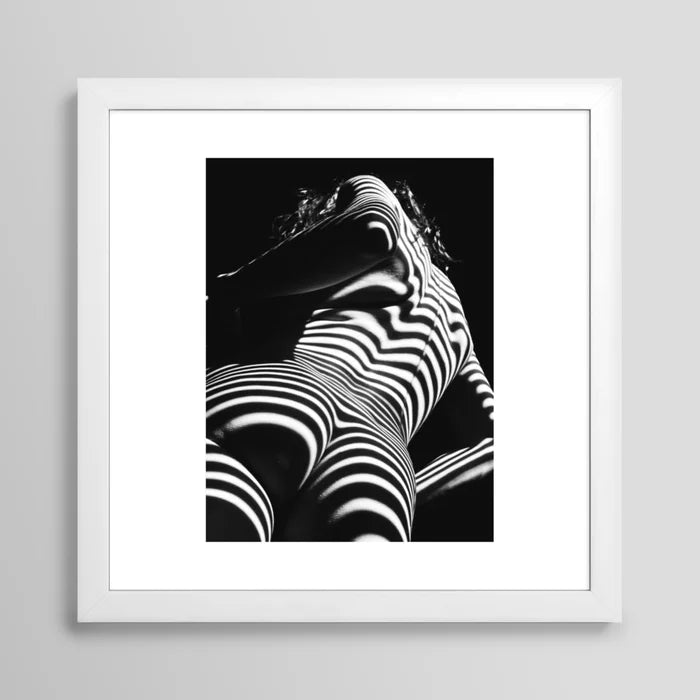 Abstract zebra light nude art print in white frame, stylish wall décor for cafés, lounges, and hotel rooms

Maple Frame
