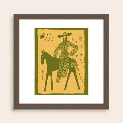Yes typography art print in walnut frame, upscale modern décor for hotels, bars, and dining spaces